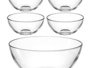 LEONARDO Schale Schalen-Set CUCINA, 5er Set, 4x Ø 10 cm & 1x Ø 21,5 cm, Glas, (Set, 5-tlg), Spülmaschinengeeignet