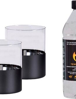 TENDERFLAME Tischfeuer Lilly (Set), 2 Stk., inkl. 0,7 l Tenderfuel
