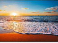 Artland Glasbild Sonnenuntergang und das Meer, Strand (1 St)