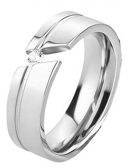 Damenring Edelstahl DE019 mit Zirkonia - Aholming
