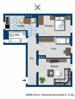 3 Zimmerwohnung - Erfurt