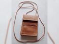 Hellbraun echt Leder-Hals-Tasche in 76829