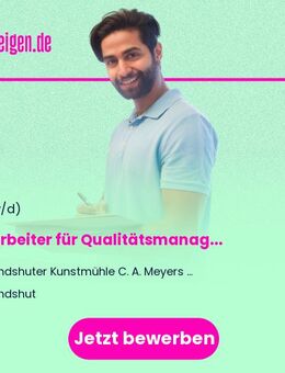 Mitarbeiter für Qualitätsmanagement und Marketingunterstützung (m/w/d) - Landshut
