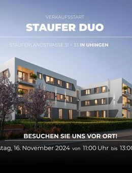 Neubauprojekt in Uhingen, tolle Lage! Große 4 Zi.-Whg mit großem Gartenanteil, Balkon, Aufzug, TG - Uhingen