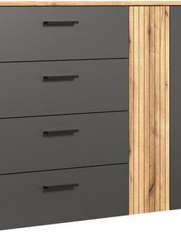 INOSIGN Kommode Estepona (1 St), Schubladenschrank in Rillenoptik mit Vollauszug-Funktion
