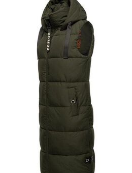 Navahoo Steppweste Schnuffelchen (1-tlg) warme Damen Outdoor-Weste lang mit Kapuze