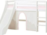 Hoppekids Hochbett «Winter Wonderland» (Set) 70x160 mit Rutsche, Vorhang & Matratze