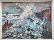 Signiertes ÖL Gemälde Professor Berrick "Sturm am Meer" - Köln
