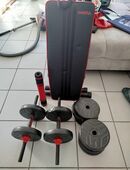 Hantelbank mit Gewichten bis 40kg in 59077