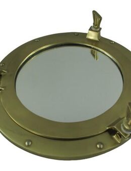 Tolles Bullauge mit Spiegel Messing brüniert Schiffsfenster maritime Deko Wandspiegel ca. 29 cm - Hamburg