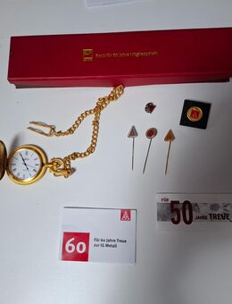 Jubiläumsuhren 50/60 Jahre IGM und IGBCE + 5 Pins - Kerken