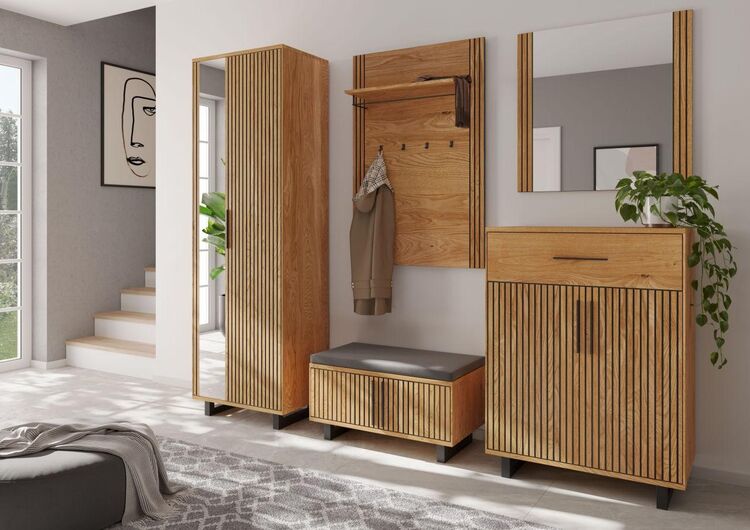 Garderobe Paula Eiche teilmassiv 5-teilig - Kirchlengern