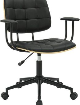 Guido Maria Kretschmer Home&Living Bürostuhl Synne, mit Steppung, Furnierholz, geräuscharme Rollen, moderner Retrolook