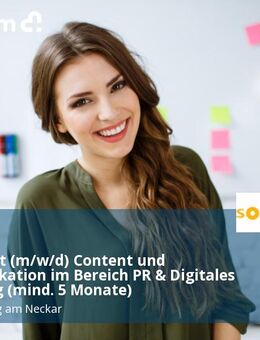 Praktikant (m/w/d) Content und Kommunikation im Bereich PR & Digitales Marketing (mind. 5 Monate) - Rottenburg (Neckar)