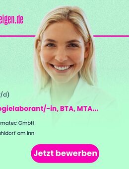 Biologielaborant/-in, BTA, MTA (m/w/d) Abteilung Mikrobiologie (Bereich Trinkwasser/Nutzwasser) - Mühldorf (Inn)