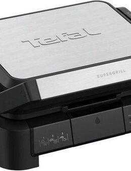 Tefal Kontaktgrill SuperGrill 3in1, Kontaktgrill, Barbeque-, Ofenposition, 3 Temperaturen, 2000 W, spülmaschinengeeignete Platten, platzsparende Aufbewahrung, GC510D