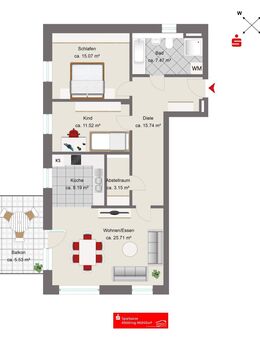 Neubau 3-Zimmer-Wohnung in Burghausen - Burghausen