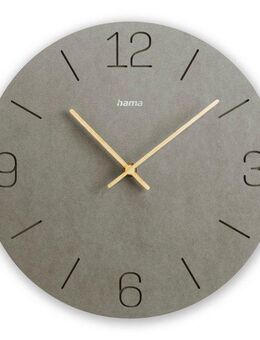 Hama Wanduhr Uhr "Kreta", Ø 30 cm, Grau (eingravierte Ziffern)