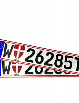 Autokennzeichen KFZ Kennzeichen für Sammler oder Showzwecke original geprägt Österreich Wien Set 5673 - Wuppertal