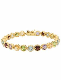 Firetti Armband Schmuck Geschenk Silber 925 Armschmuck Armkette Edelsteine, mit Amethyst, Granaten, Peridot, Citrin und Blautopas (beh)