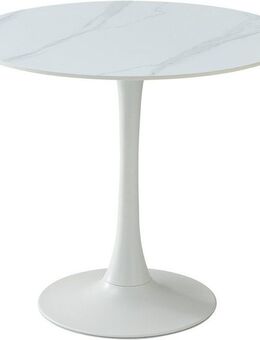 Stolkom Sp.z.o.o. Esstisch Josh Esszimmertisch rund Keramik, marmoriert, BxH 90x75 cm, Keramikoberfläche marmoriert, Wahlweise in weiß, grau oder schwarz