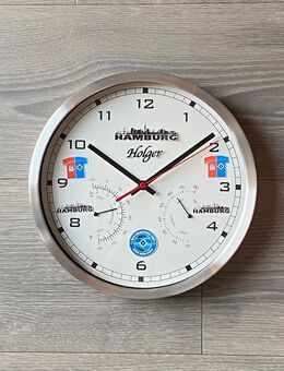 Wanduhr“Hamburg“Fußball“HSV“Uhr“Geschenk“Edelstahl“Wetterstation - Hamburg Bergedorf