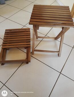 Spetebo Eukalyptus Klapphocker - Blumenhocker, Beistelltisch - Pfedelbach