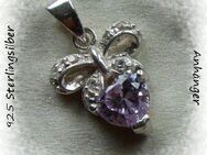 Herzanhänger, 925 Silber, Amethyst, Weistopas - Fintel