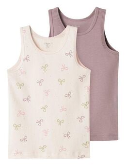 Name It Unterhemd NMFTANK TOP 2P BARELY PINK BOW NOOS (Packung, 2-St)