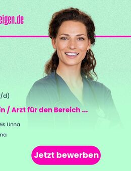 Ärztin / Arzt für den Bereich Gesundheitsschutz u. Umweltmedizin (w/m/d) - Unna