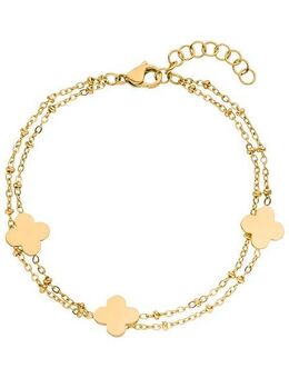 JOBO Armband Blume, aus Edelstahl goldfarben 21 cm