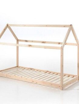 Vipack Kinderbett Cabane, Kiefer massiv, Made in Europe, inklusive Rolllattenrost (wahlweise in 2 Farben und 2 Größen erhältlich), Bodenfreiheit ca. 2,5 cm zur besseren Belüftung, stabil gebaut