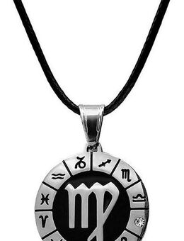 Firetti Kette mit Anhänger Schmuck Geschenk Edelstahl Leder Halsschmuck Halskette Sternzeichen, Made in Germany - mit Similistein