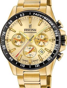 Festina Chronograph Timeless Chronograph F20634/6, Armbanduhr, Quarzuhr, Herrenuhr, Stoppfunktion, Edelstahlarmband