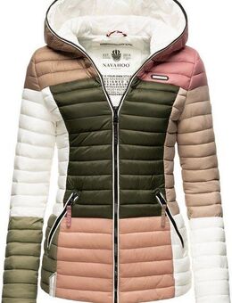 Navahoo Steppjacke Multikulti stylische Colorblocking Übergangsjacke m. Kapuze