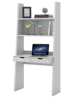 Schreibtisch mit Regal, Schublade Bürotisch Laptoptisch weiß - Sankt Augustin
