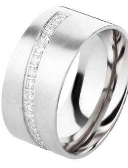 Damenring Edelstahl DE127 mit Zirkonias - Aholming