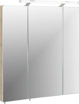 Schildmeyer Spiegelschrank Dorina, mit höhenverstellbaren Glasböden made in Germany Breite 70 cm, 3-türig, LED-Beleuchtung, Schalter-/Steckdosenbox