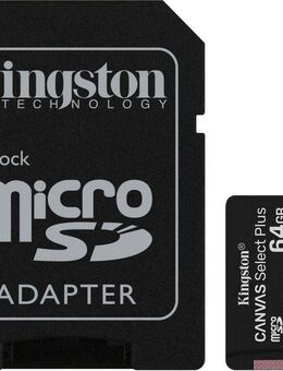 Kingston Canvas Select Plus microSD 64GB + ADP Speicherkarte (64 GB, UHS-I Class 10, 100 MB/s Lesegeschwindigkeit)