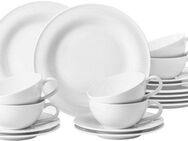 Seltmann Weiden Teeservice Geschirr-Set Beat (18-tlg), 6 Personen, Porzellan, Teetassen, Rillendekor, 18 Teile, für 6 Personen