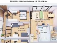 Möblierte, sonnige 3-Zimmer-Wohnung mit Balkon im 2. OG in Kaufbeuren - Kaufbeuren Zentrum