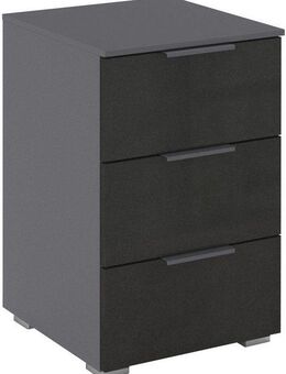 rauch Nachtkommode Nachttisch Nachtkonsole AGORDO in Dekor- oder Hochglanzfront (in zwei Griff-Farben, Breite 40 cm), mit 3 geräumigen Schubladen für viel Stauraum MADE IN GERMANY