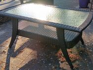 Toller Rattantisch-Couchtisch-Gartentisch-Rattan-Tisch - schwarz - Bordesholm