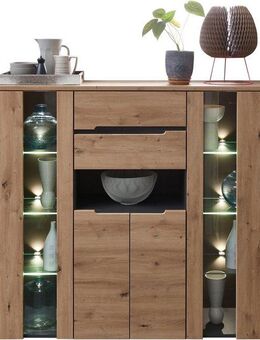 Innostyle Stauraumschrank Bicolour Eiche Artisan Absetzung graphit