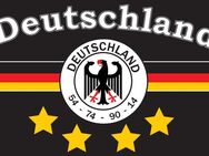 Flagge DEUTSCHLAND 7 Fußball 4 STERNE schwarz 90 x 150 cm - Schwalmstadt Zentrum