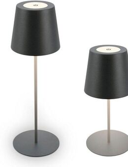 B.K.Licht Außen-Tischleuchte BK_TL1593 Akku LED Tischlampe, 3-Stufen Touchdimmer, mit USB, Dimmfunktion, LED fest integriert, Extra-Warmweiß, 2.700 K, 200 Lm, 2,5W, IP44, 12h Leuchtdauer, 36 x 10,5 cm, Anthrazit