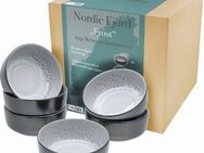 CreaTable Müslischale Nordic Fjord, Steinzeug, (Set, 6-tlg), Salatschale, Snackschale, Ø 15,5 cm, 960 ml