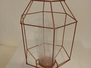 Windlicht Glas Metall Kerzenhalter Deko Teelichhalter Durchmesser 17cm - Essen