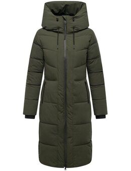 Navahoo Steppmantel Schokokuss XIV Warmer Damen gesteppter Wintermantel mit Kapuze