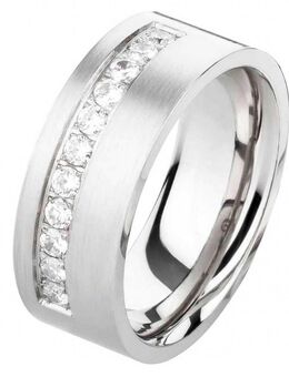 Damenring Edelstahl DE141 mit Zirkonias - Aholming